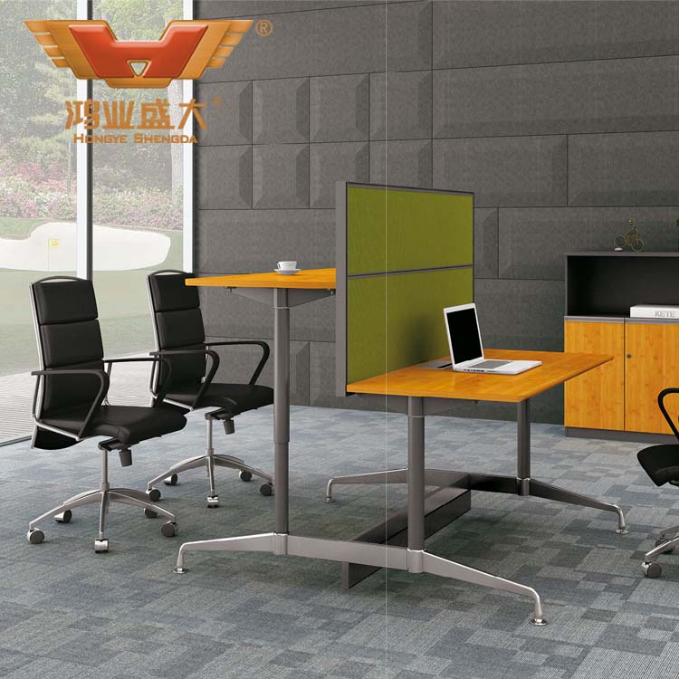 竹木板式办公桌 H60-0901（升降桌）