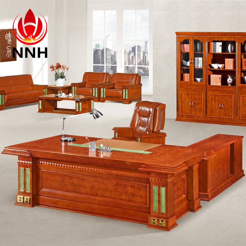 传统油漆实木办公桌 后现代实木办公家具NNH-DA18-24