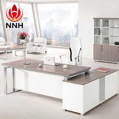 新型钢架老板台 银松木板式办公桌NNH-JT72